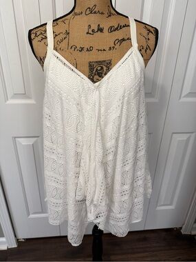 Beach House White Crochet Bathing Suit Top
